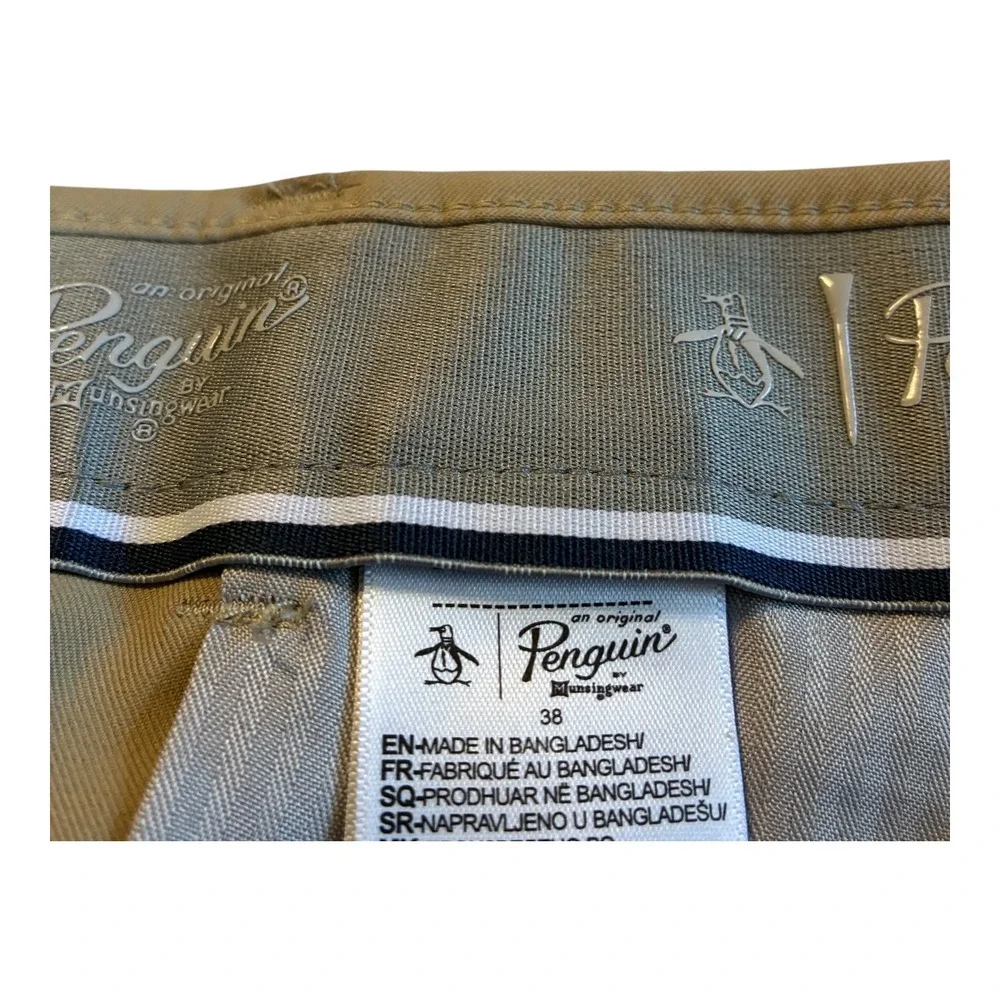 Penguin Golf Shorts Mens 38 Beige Flat Front Casual Classic Fit Lightweight‎